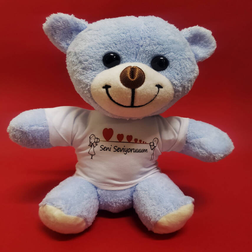 Seni Seviyorum Tişörtlü Peluş Ayıcık - 1