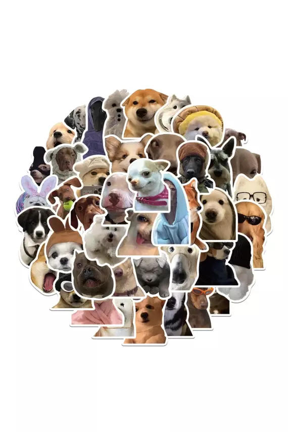 Sevimli Köpek Çıkartmaları Laptop Notebook Tablet Sticker Seti - 3