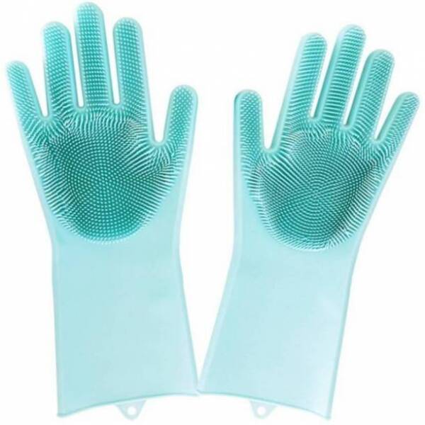 Sihirli Isıya Dayanıklı Silikon Çok Amaçlı Bulaşık Eldiven Fırçası Magic Gloves - 1