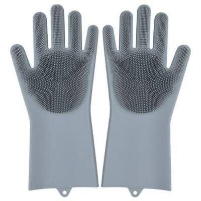 Sihirli Isıya Dayanıklı Silikon Çok Amaçlı Bulaşık Eldiven Fırçası Magic Gloves - 4