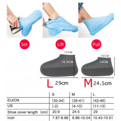 Silikon Ayakkabı Kılıfı Kaymaz Su Kir Geçirmez M Beden Beyaz - 3
