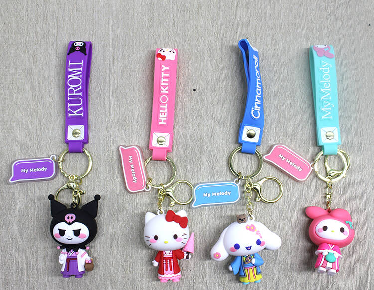 Silikon Kuromi, Hello Kitty, My Melody Anahtarlık - 1
