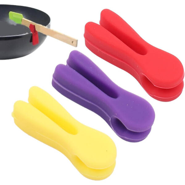 Silikon Tava Kaşık Tutacağı 3'lü Paket - 1