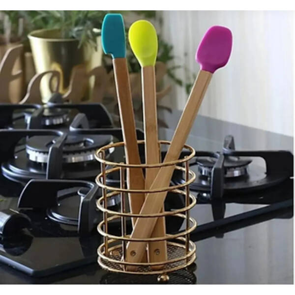 Silikon Uçlu Isıya Dayanıklı Bambu Spatula 3'lü Set - 2