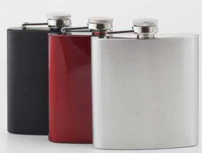 Siyah 6 oz Çelik Cep İçki Kanyak Matarası (1)