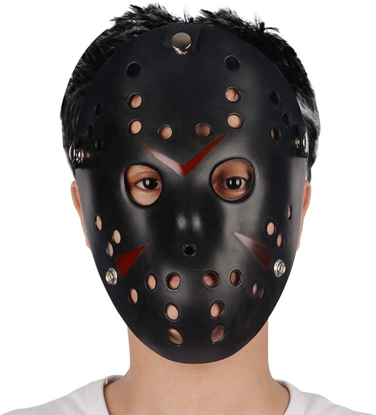Siyah Kırmızı Çizgili Jason Hannibal Maskesi - 1