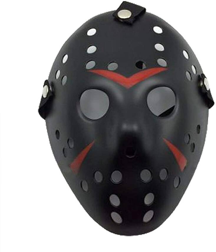 Siyah Kırmızı Çizgili Jason Hannibal Maskesi - 4