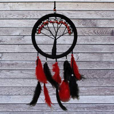 Siyah Kırmızı Hayat Ağacı Dream Catcher - 2