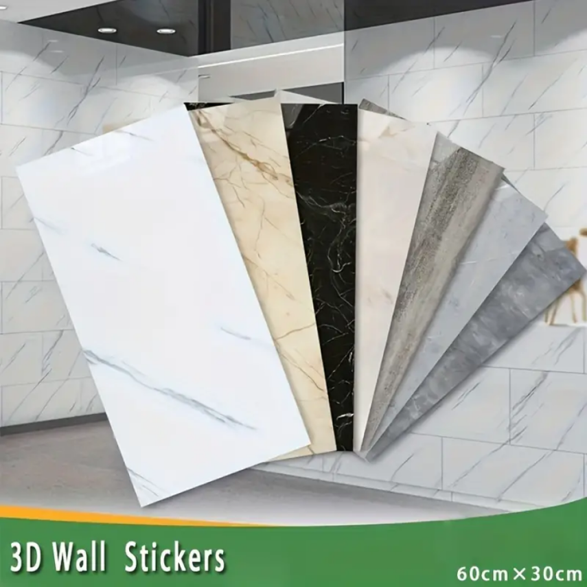 Siyah Mermer Desenli Alüminyum Plastik Duvar Sticker - 3