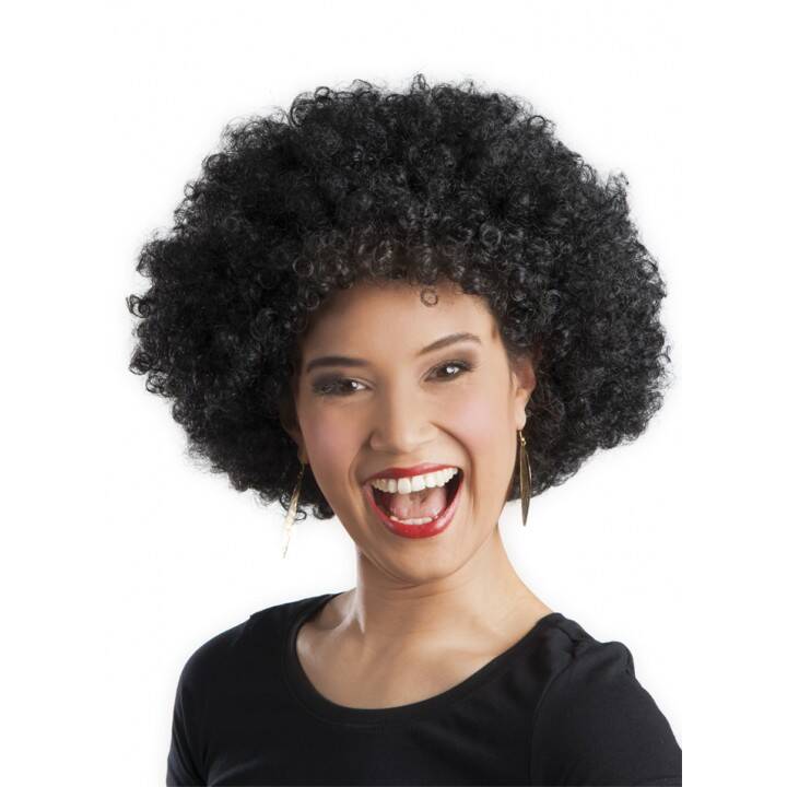 Siyah Renk Kıvırcık Afro Bonus Parti Peruğu - 1