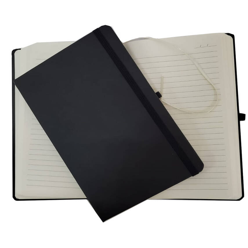 Siyah Renk Termo Deri Çizgili Defter - 1