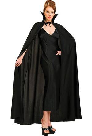 Siyah Renk Yakalı Halloween Pelerini 120 cm - 1