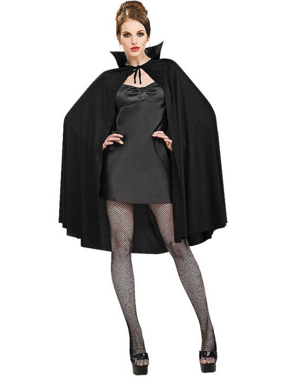 Siyah Renk Yakalı Halloween Pelerini 90 cm - 2
