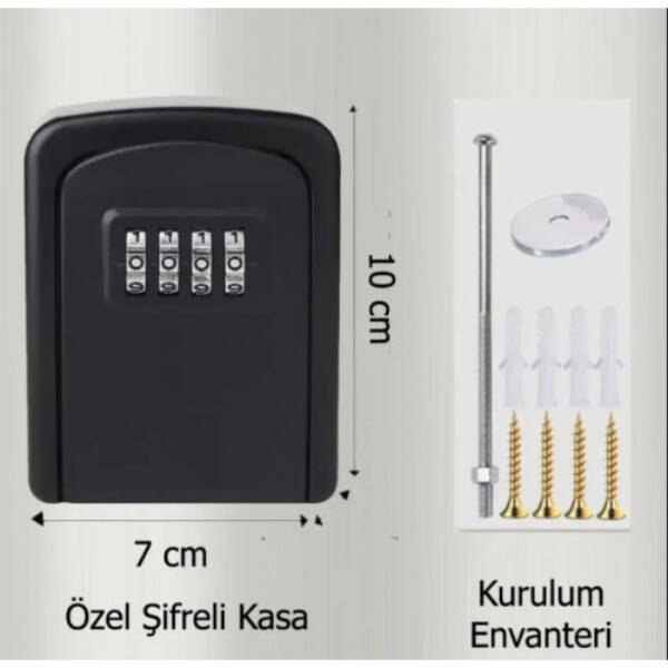 Siyah Şifreli Anahtar ve Eşya Saklama Güvenlik Kasası - 4