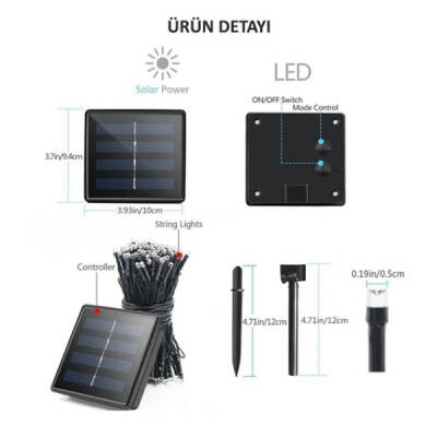 Solar 100 Ledli 12 Metre Bahçe Aydınlatma - 4