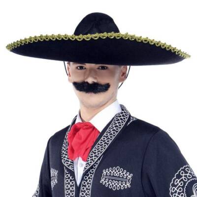 Sombrero Meksika Şapkası Altın Şeritli Yetişkin Boy - 3