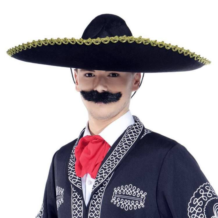 Sombrero Meksika Şapkası Altın Şeritli Yetişkin Boy - 3