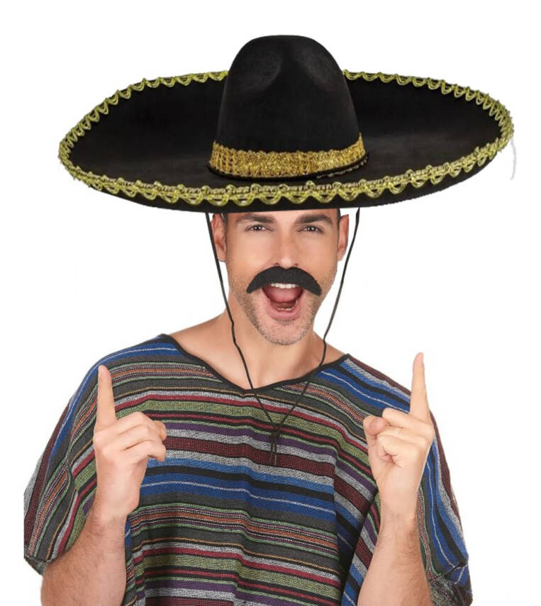 Sombrero Meksika Şapkası Altın Şeritli Yetişkin Boy - 4