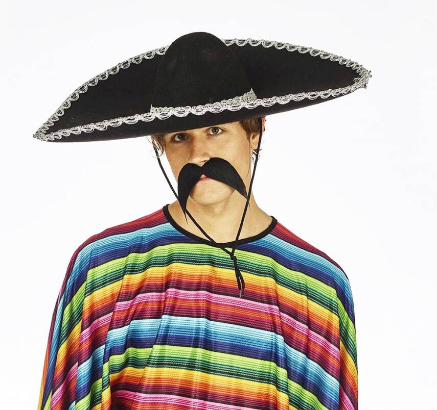 Sombrero Meksika Şapkası Gümüş Şeritli Yetişkin Boy - 1