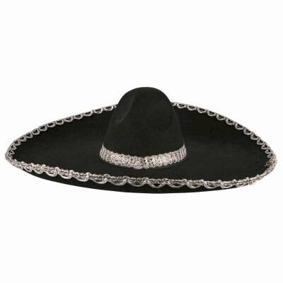 Sombrero Meksika Şapkası Gümüş Şeritli Yetişkin Boy - 2