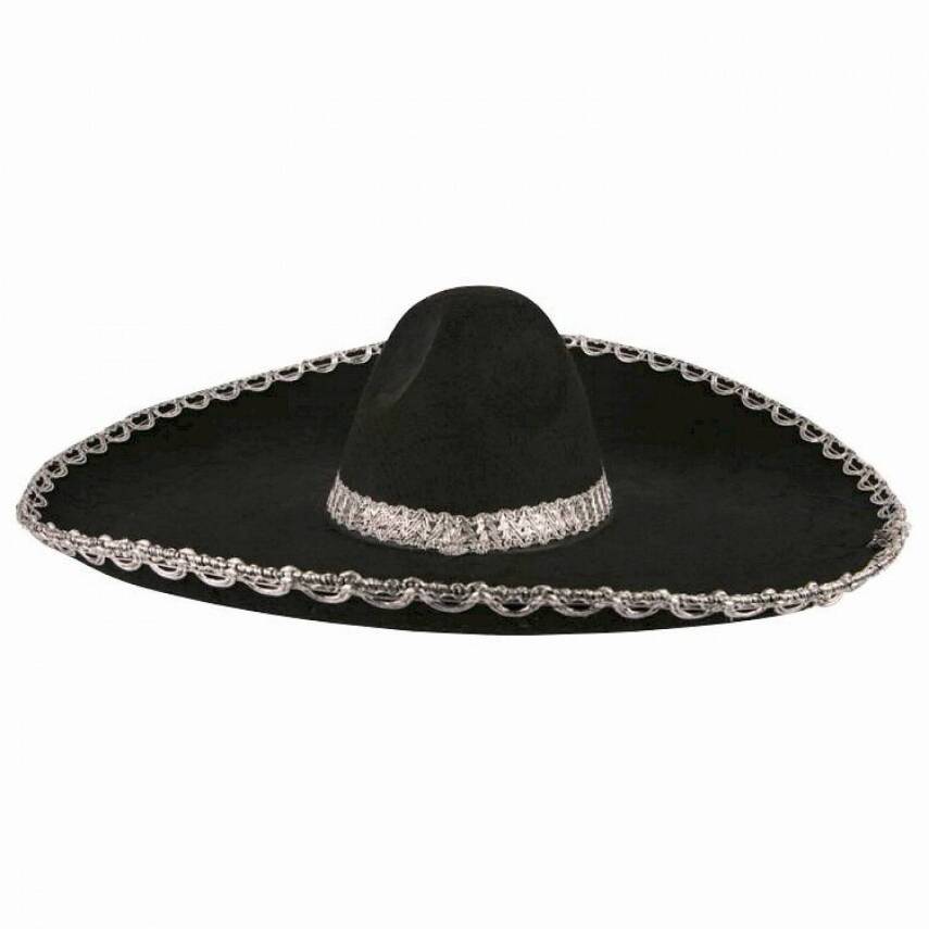 Sombrero Meksika Şapkası Gümüş Şeritli Yetişkin Boy - 2