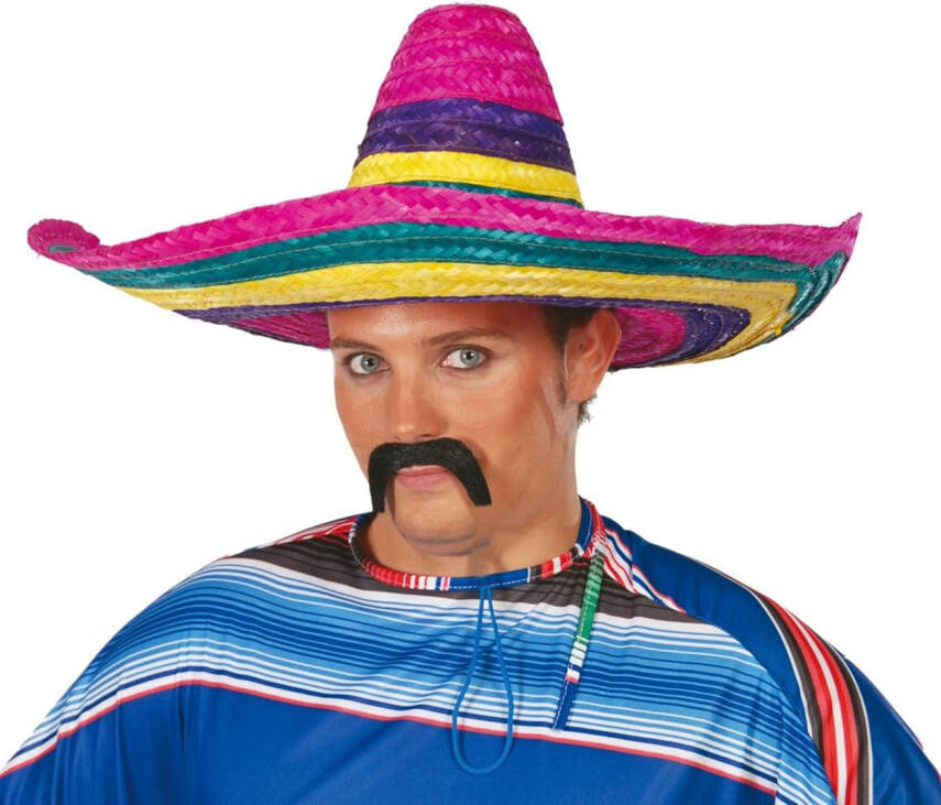 Sombrero Meksika Şapkası Renkli Örme Hasır Yetişkin Boy - 2
