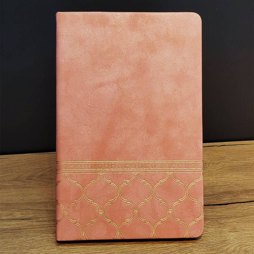 Somon Rengi Desenli Deri Defter - 1