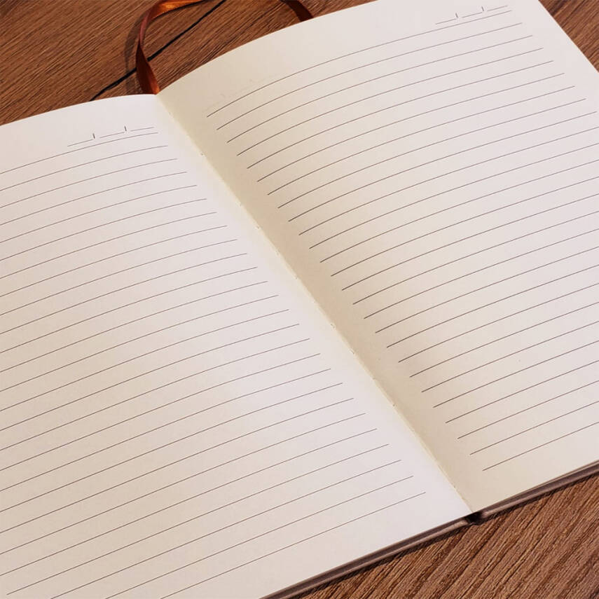 Somon Rengi Desenli Deri Defter - 2