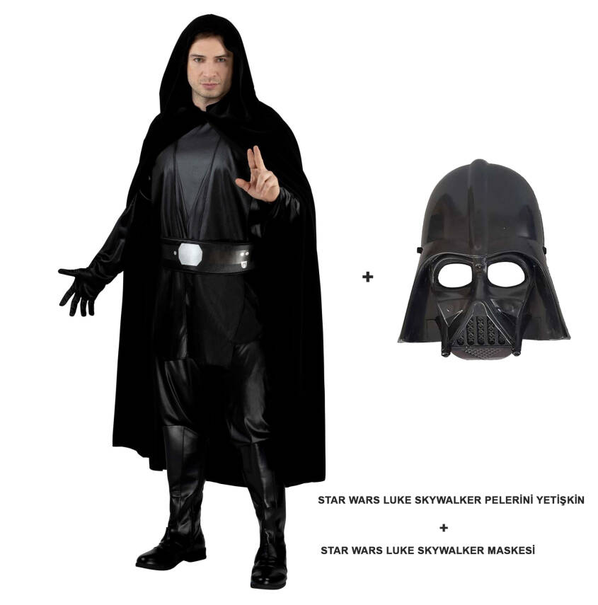 Star Wars Luke Skywalker Pelerini Yetişkin Ve Maskesi - 1