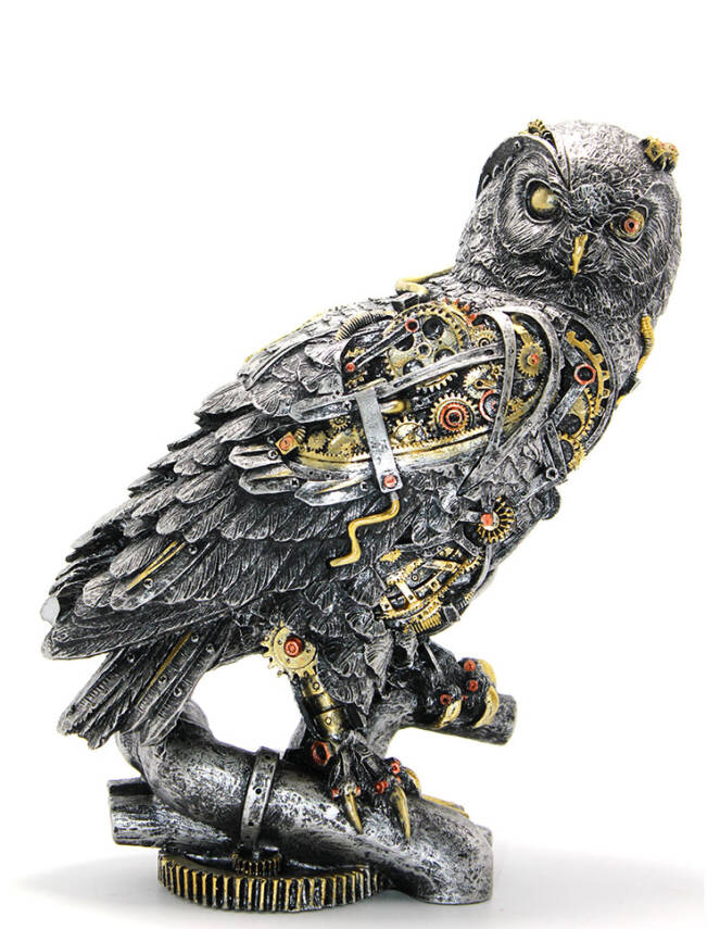 Steampunk Polyester Baykuş Figürü Model 1 - 1