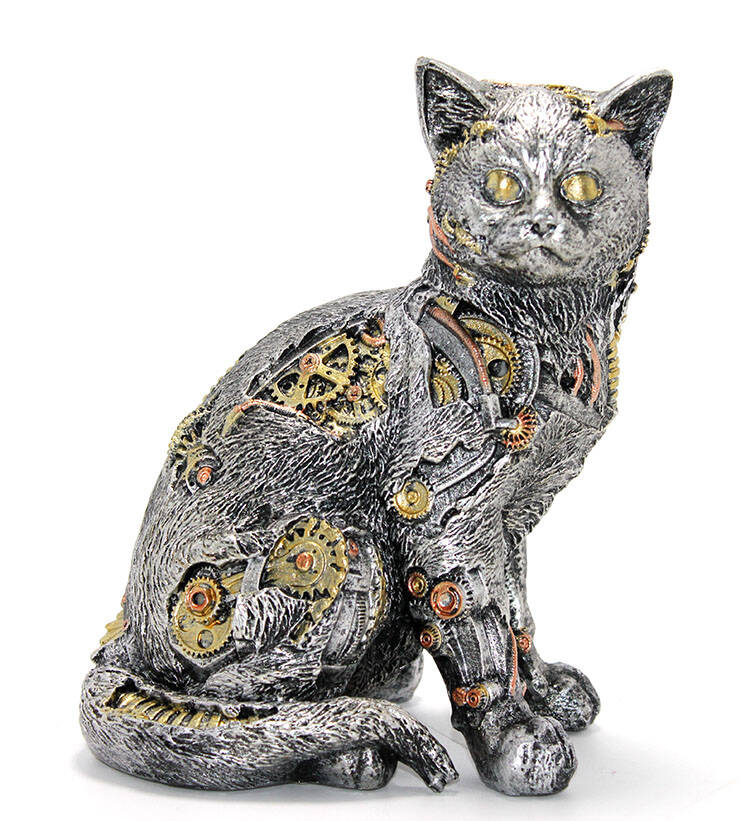 Steampunk Polyester Kedi Figürü Model 1 - 1