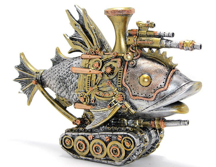 Steampunk Polyester Tasarım Balık Figürü - 1