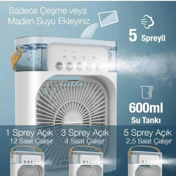 Su Hazneli Şarjlı Masa Vantilatörü - 5