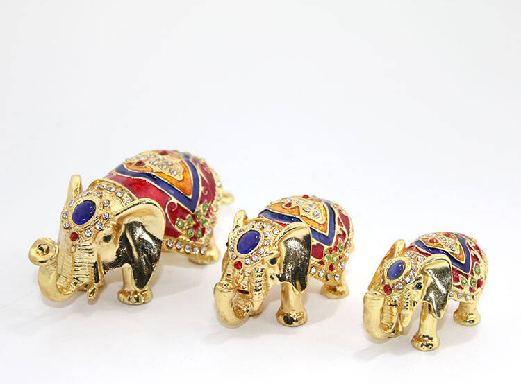 Swarovski Taşlı 3'lü Fil Figürü Model 3 - 1