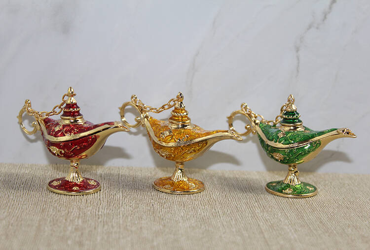Swarovski Taşlı Minik Figür - Alaaddin'in Lambası - 1