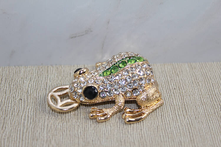 Swarovski Taşlı Minik Figür - Kurbağa - 1