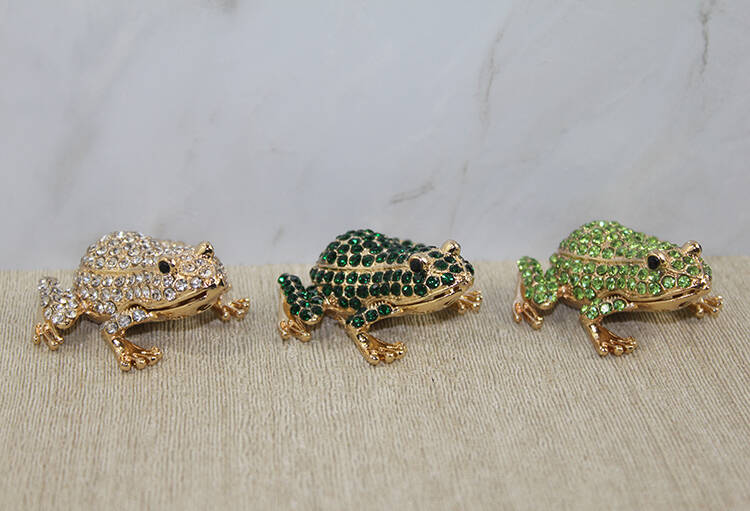 Swarovski Taşlı Minik Figür - Kurbağa Model 2 - 1