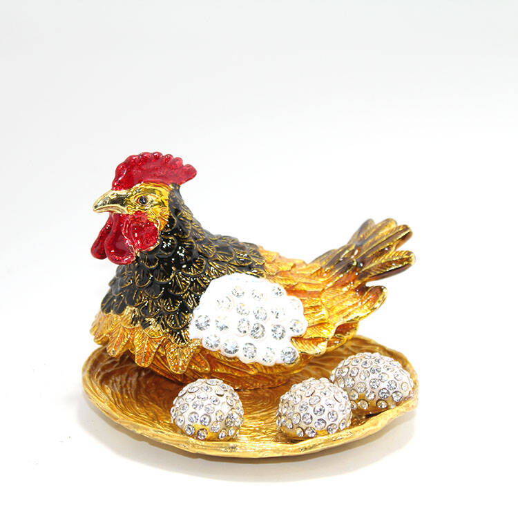 Swarovski Taşlı Yumurtalı Tekli Tavuk Model 1 - 1