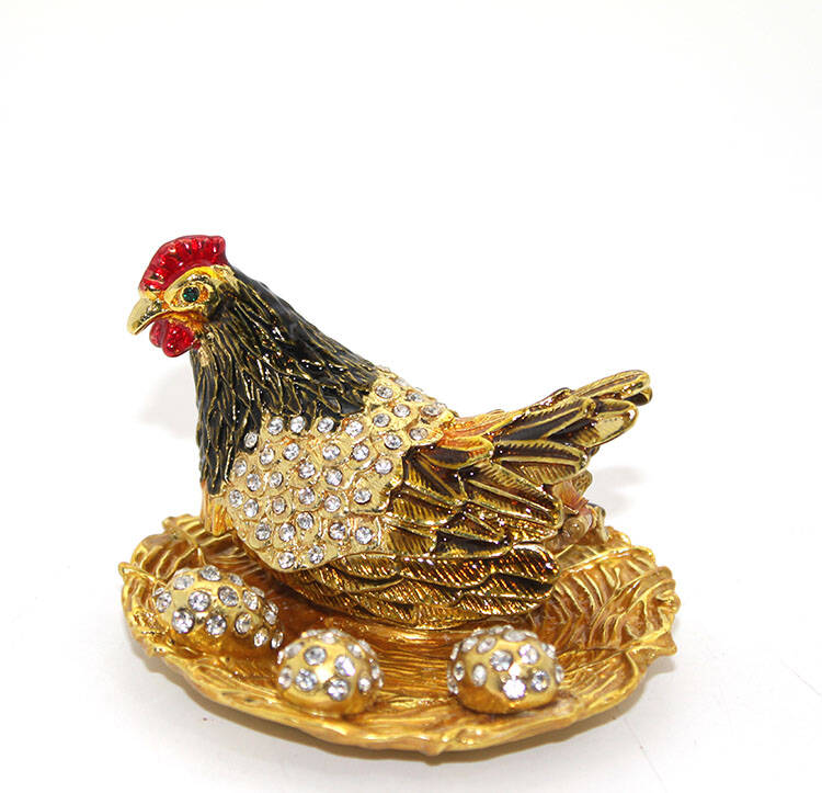 Swarovski Taşlı Yumurtalı Tekli Tavuk Model 2 - 1