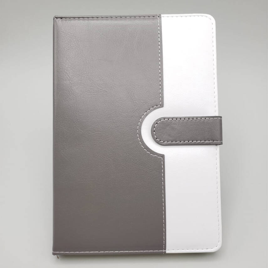 Tarihsiz Ajanda Defter Beyaz Gri Renk - 1