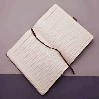 Tarihsiz Ajanda Defter Kahverengi Beyaz Renk - 2