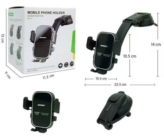 Torpido Üstü Vakumlu Araç Telefon Tutucu Ayarlanabilir Uzun Kollu - 3