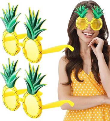 Tropikal Hawaii Ananas Şekilli Parti Gözlüğü - 1
