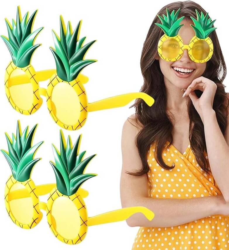 Tropikal Hawaii Ananas Şekilli Parti Gözlüğü - 1