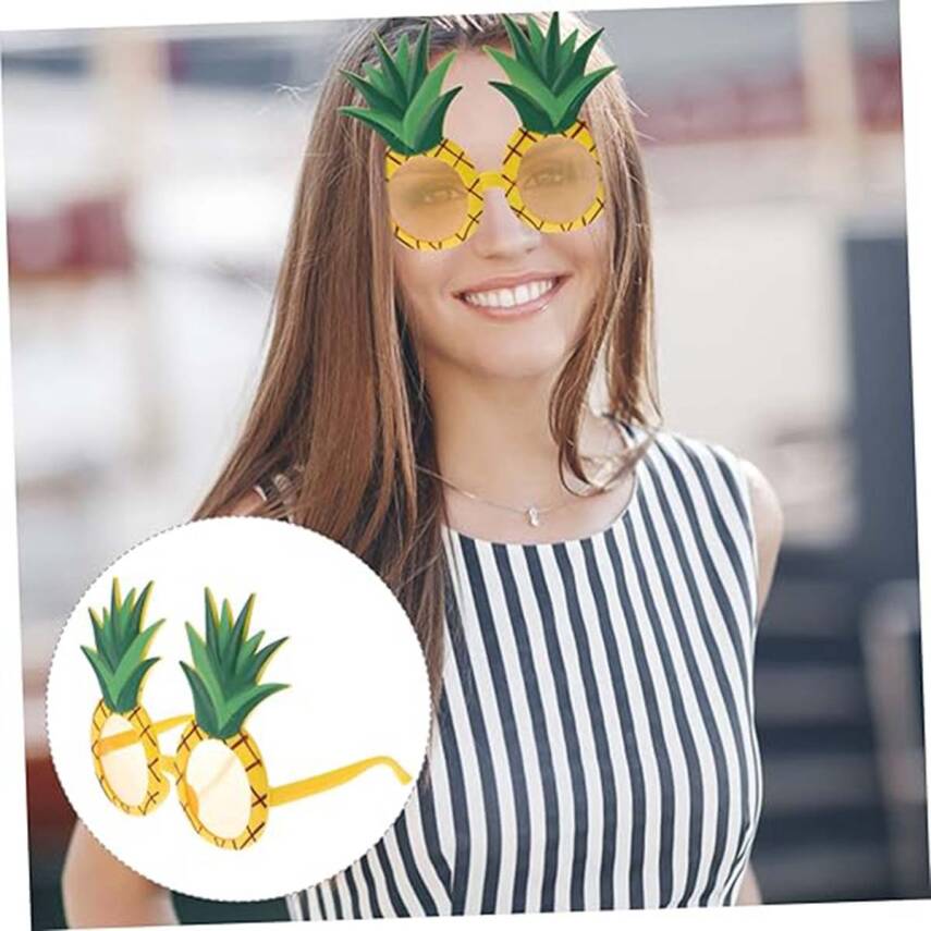 Tropikal Hawaii Ananas Şekilli Parti Gözlüğü - 3
