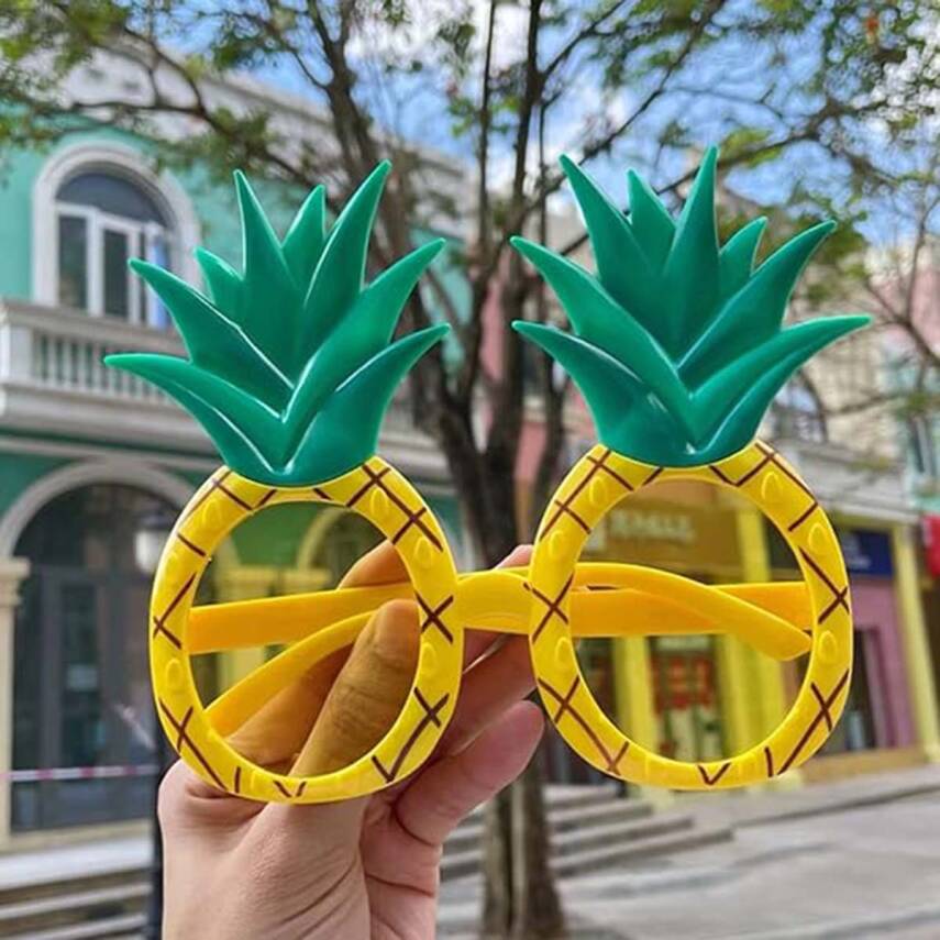 Tropikal Hawaii Ananas Şekilli Parti Gözlüğü - 4