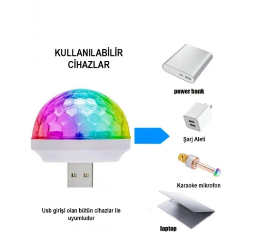 Usb Girişli Sese Duyarlı Disko Topu - 4