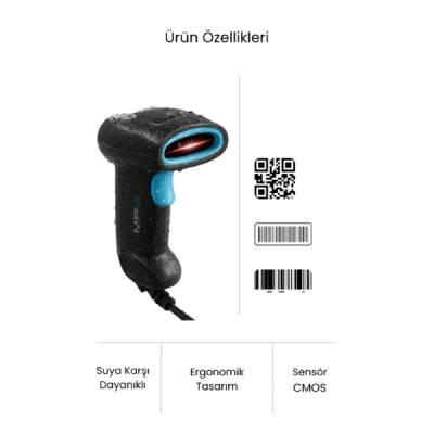 USB Kablolu 1D/2D Barkod &amp; Karekod Okuyucu - 3