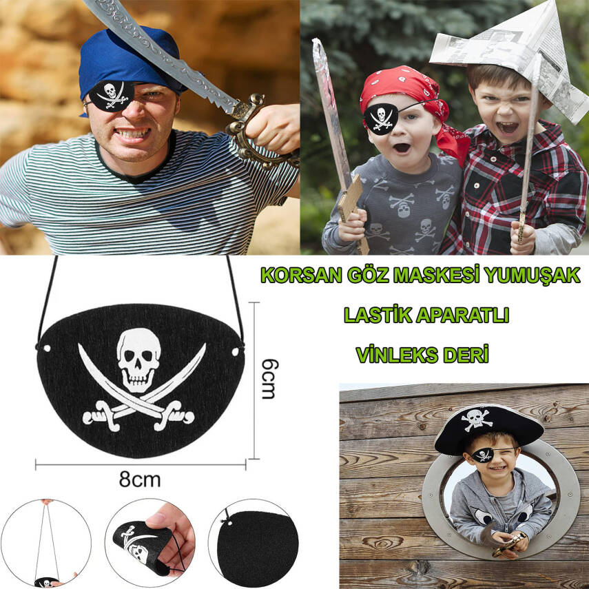 Vinleks Deri Korsan Göz Bandı Lastikli - 1