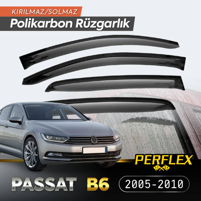 VW Passat B6 2005-2010 Cam Rüzgarlığı V2 Düz - 1